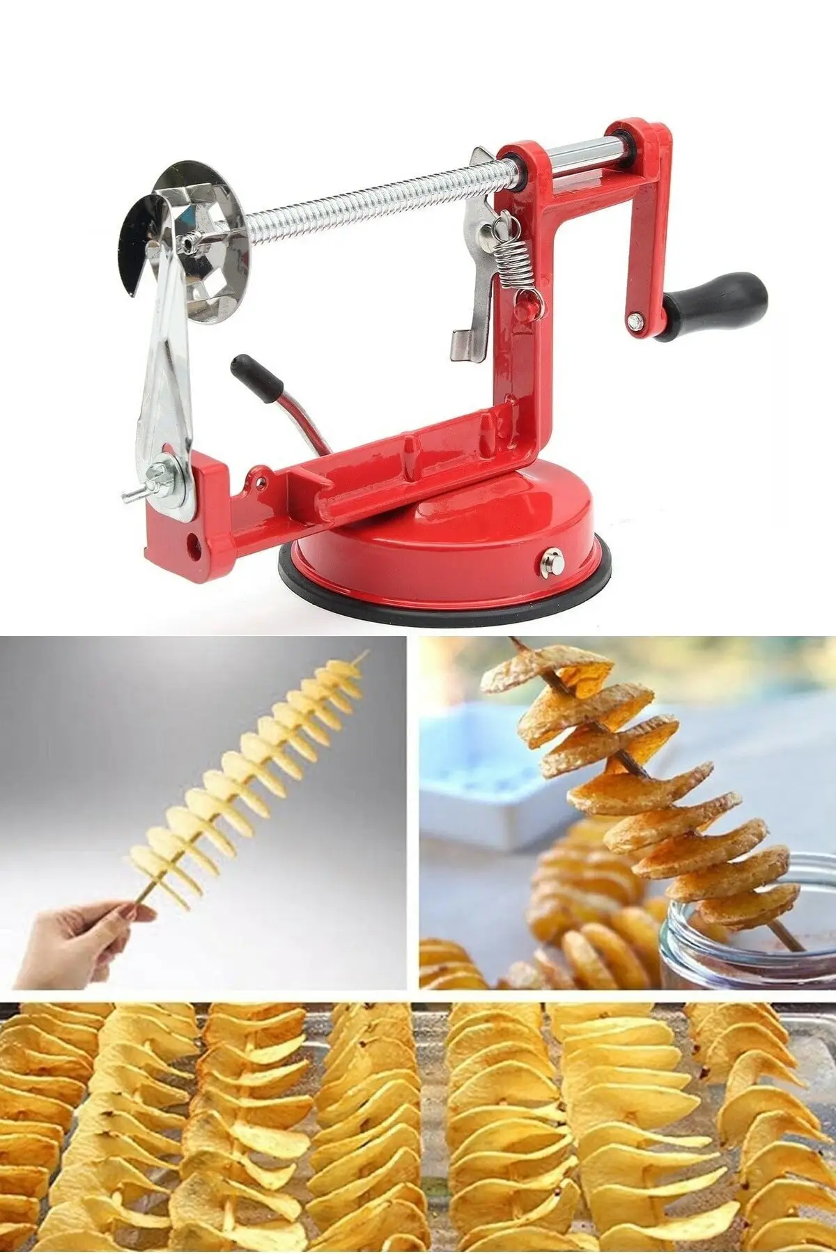 &Ccedil;ubukta Potato Spiral Slicer Machine Suction Cups Kollu Potato Spiral Slicer