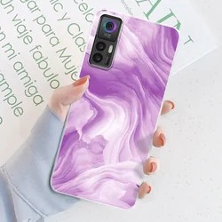 Floral Print Transparent Silicone Soft Phone Case Cover Bumper for TCL 30 5G (TM2076)