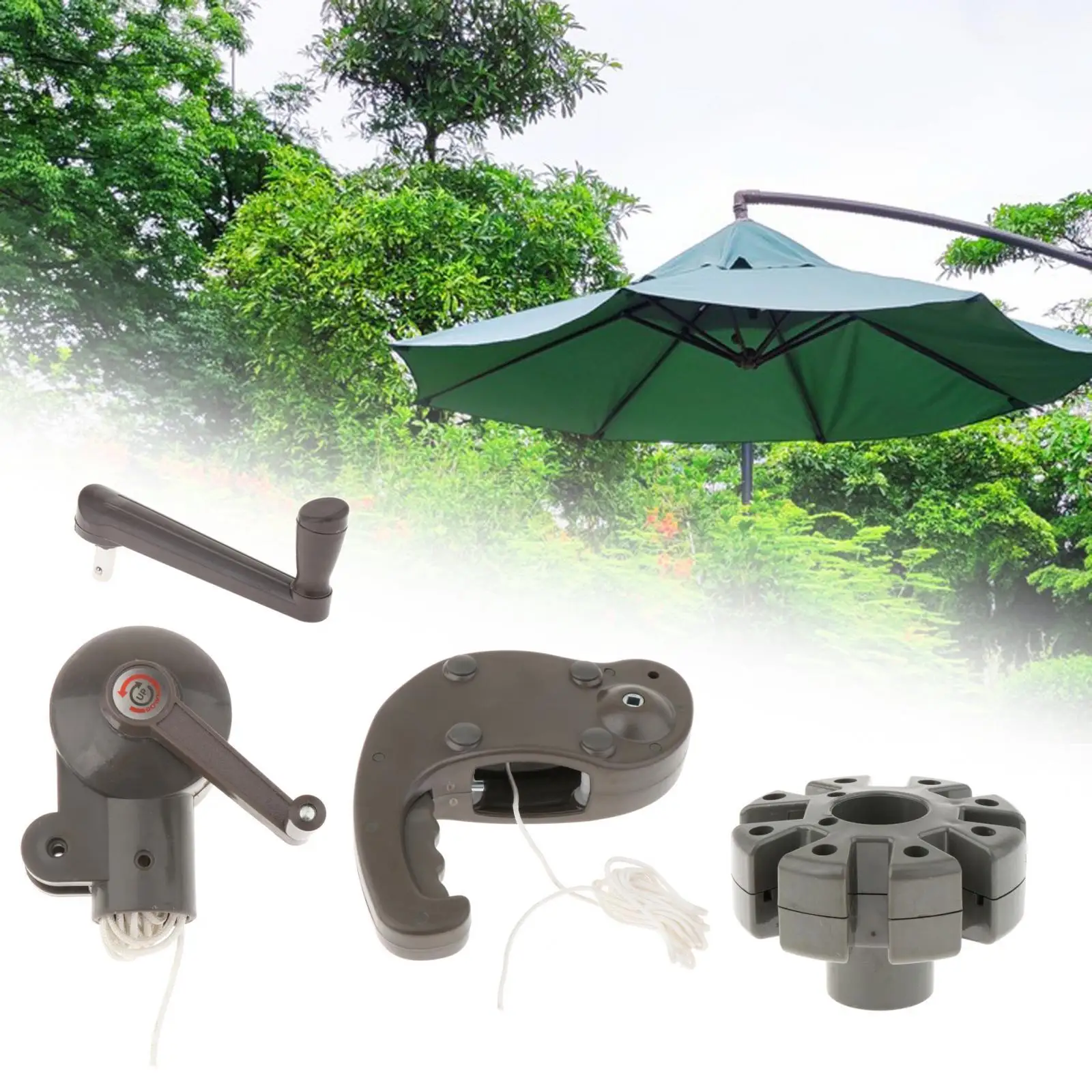 Manovella Per Ombrellone Da Giardino Parasole Di Ricambio Per Patio, Maniglia A Manovella Per Parasole Accessorio Riparazione Ombrello Esterno