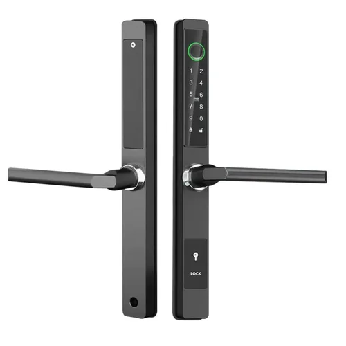 TTLock 앱 컨트롤 슬림 디자인 지문 비밀번호 슬라이딩 도어, 알루미늄 도어 스마트 도어락 4