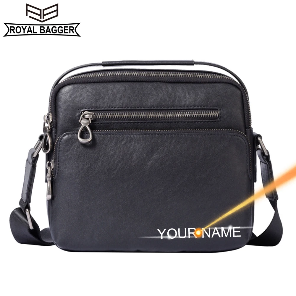 

Royal Bagger Crossbody Bag for Men Genuine Cow Leather Fashion Casual Shoulder Bag Business Outdoor Messenger Bags 6682