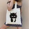 2PC Cute Kitten Cat Pattern Printed Women Shoulder Bag Kawaii Shopper Shopping Canvas Bag Shoulder Bag Fashion Girl Handbags 1