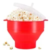 Microwave Silicone Popcorn Maker Food Grade Foldable High Quality Kitchen Easy Tools DIY Make Popcorn Bucket Bowl with Lid Bowls 1