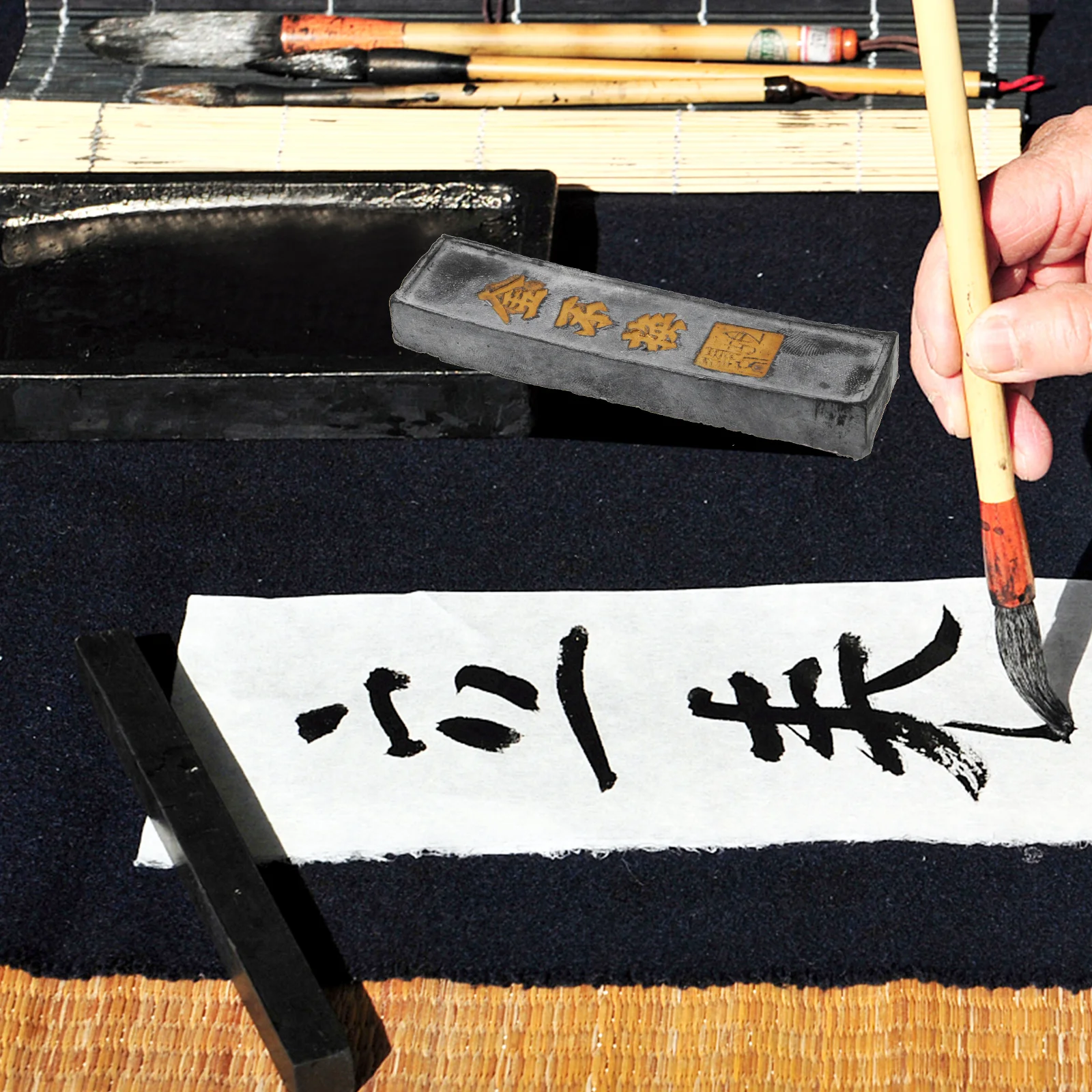 Ink Calligraphy Chinese Inkstone Painting Stick Stone Block Sumi Sticks Pratice Strip Accessories Grindingjapanese Natural Soot