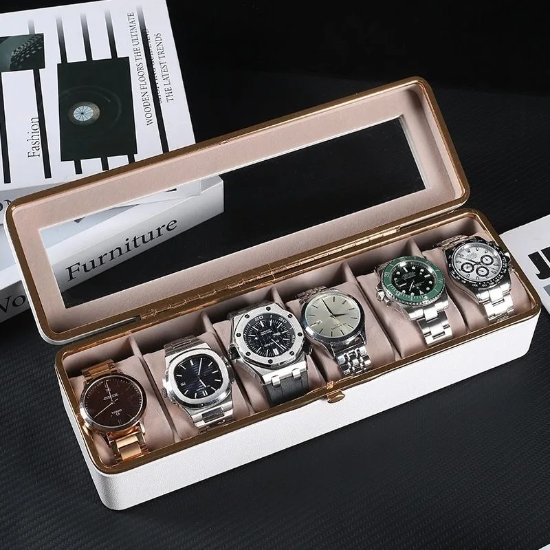 Elegant Checkered Watch Storage Case with Velvet Lining - Waterproof, Dustproof, and Protective Display Box