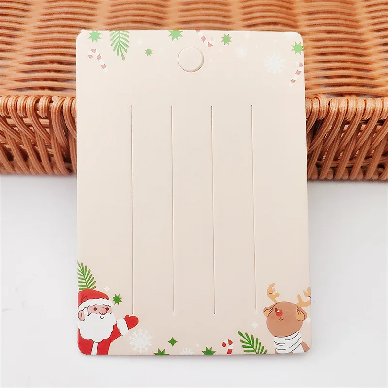 20/50pcs 7.5x10.5cm Hair Clips Packaging Cards Christmas Festival Gifts Wrapping Santa Claus Deer Paper Card Hairpins Retail Tag