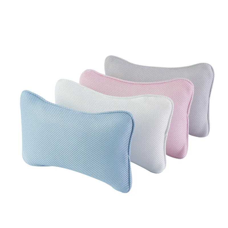 Bath Pillow Bone Shaped Pillow 3D Mesh Bathroom Shower Headrest SPA Bathtub Pillow Support Head and Neck Massage Bathrom