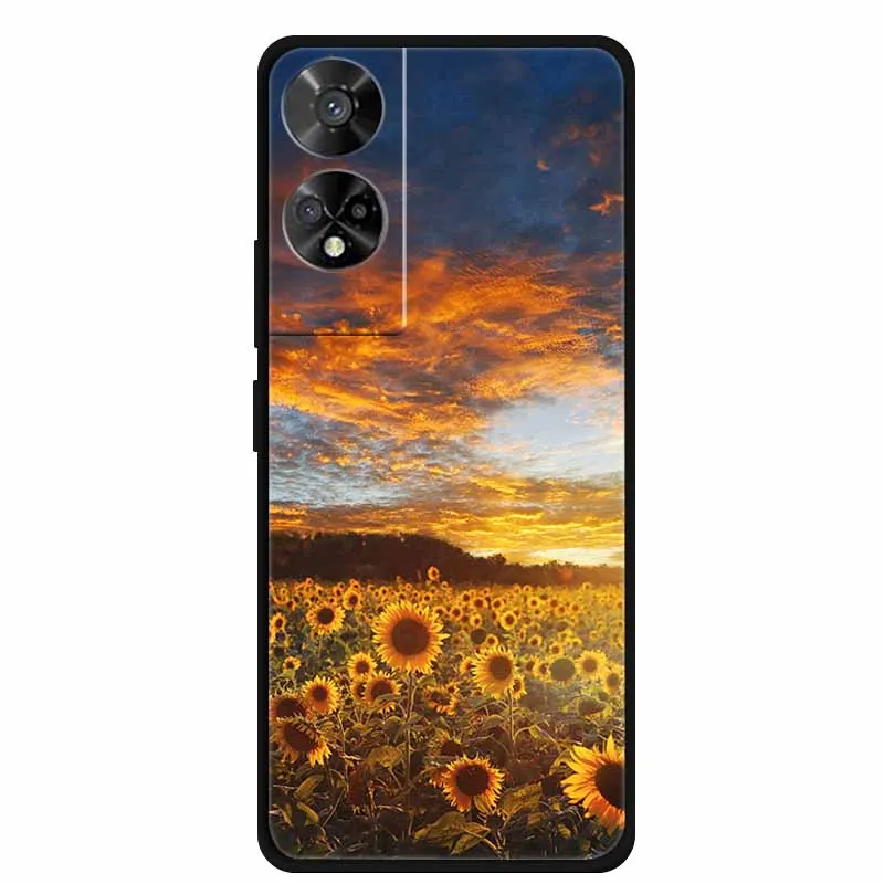 Original Soft Silicone TPU Phone Case Back Cover - Fashion Planet Design, Black Bumper