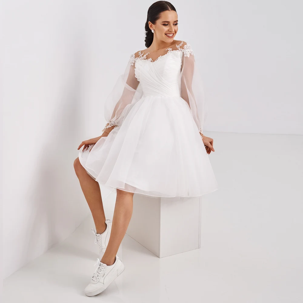Short Coop A Line Short Wedding Dress 
