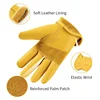 Leather Work Gloves Men Mechanical Gardening Farm Safety Heavy Duty Work Wood Working Driving Riding Yellow Gloves 5