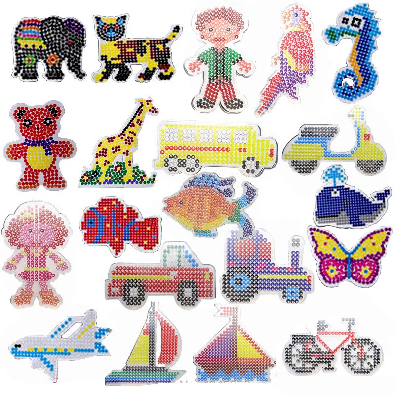 Puzzle Pegboards Patterns Templates & Ironing Paper  White Plastic Tweezers for 5mm Hama Beads 3D  Toys  Children