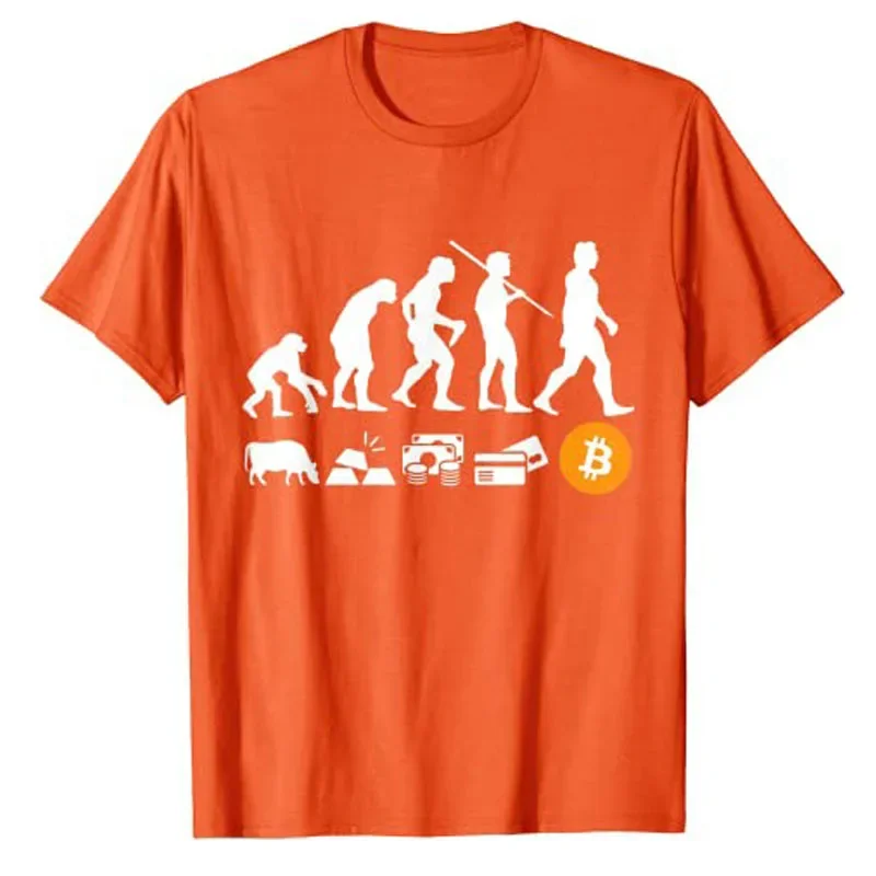 Camisetas divertidas de Bitcoin Evolution of Money, camiseta