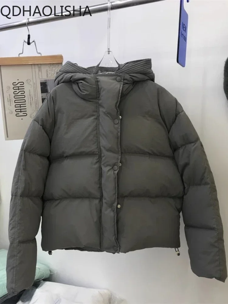 

Women's Jacket Loose Korean 2023 Fashion Parkas Coat Winter Clothes Women Warm Hooded Cotton Coat Elegant Commuting Thick Top