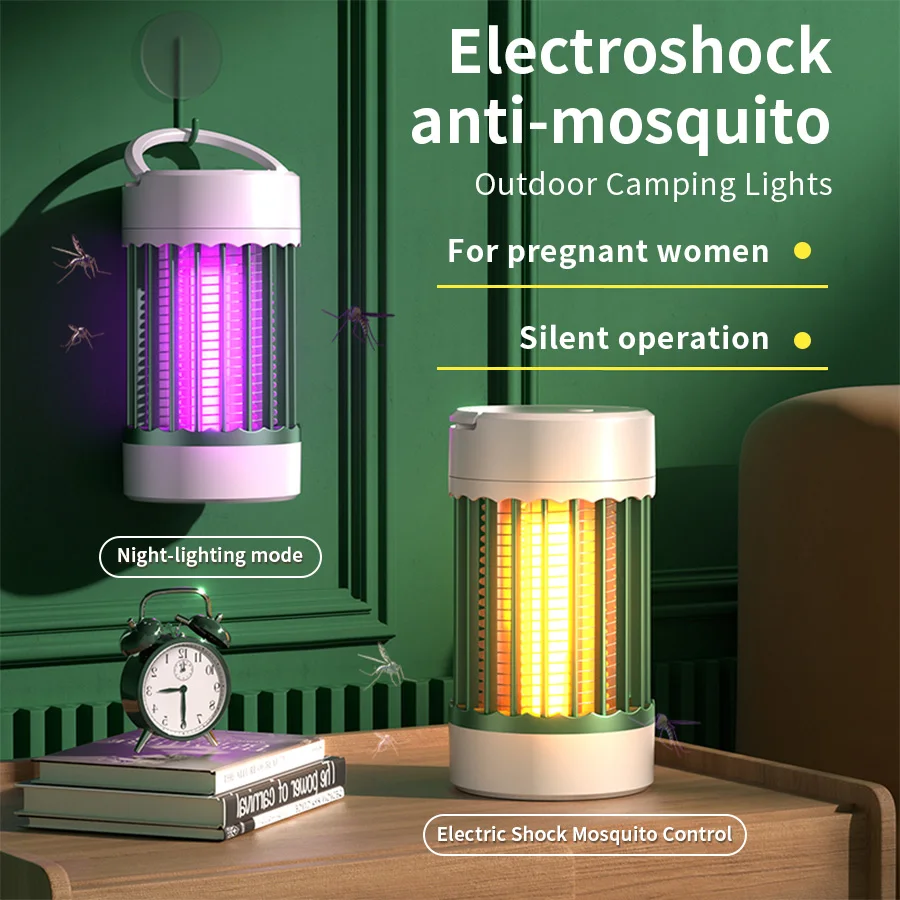 New Electric Shock Mosquito Killer Lamp UV Light USB Anti Mosquito Trap For Bedroom Outdoor Camping Use Kills Moths Wasps Gnats