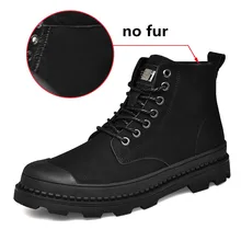 Warm Winter Men Boots Genuine Leather Rubber Ankle Boots Men Outdoor Winter Work Shoes Military Fur Snow Boots for Men Botas 