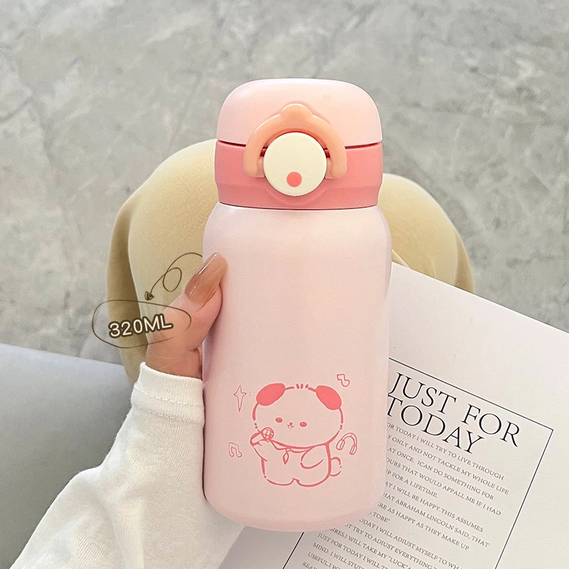 Kawaii Stainless Steel Water Bottle For Children Thermos Cute Insulated  KoreanThermal Cup For Hot Cold Drink Tea Milk 350/500ml - AliExpress