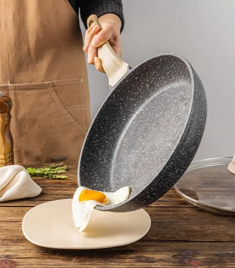 Frying Pan Skillets 3-Piece Set 8/9.5/11 inch, Granite Coating Omelette Pan, 100% PFOA free Cookware Pan, Non Stick Sto 6