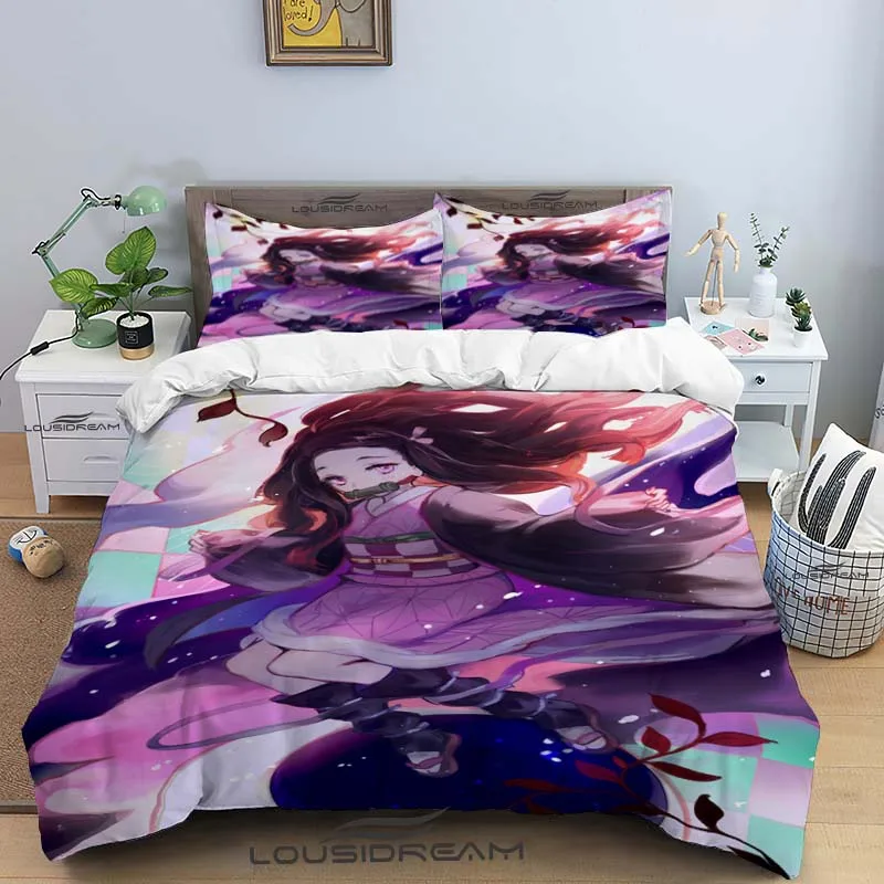 3D Nezuko Kamado Bedding Set Anime Demon Slayer Duvet Cover Comforter Bed Single Twin Full Queen Size  Youth Kids Girl Boys Gift 3