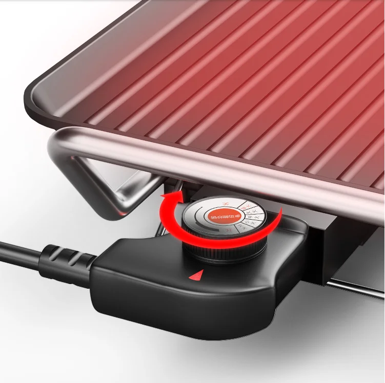 220V Electric Grill Non-stick Home Appliance DIY Barbecue Food Frying Pan Plate Fast Heating Grill Pan 3