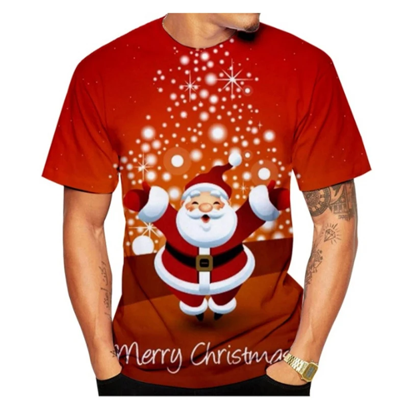 Christmas Reindeer 3D Print Oversized T Shirt