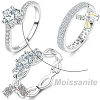 Top Sparking Moissanite Rings 925 Sterling Silver Diamond Popular Brilliant Wedding Ring Women Engagement Jewelry Anniversary