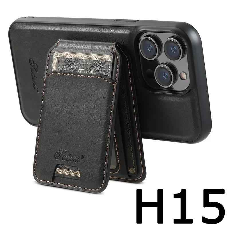 thumbnail image 1 of Leather Wallet Holder Phone Case For Iphone 13 14 15 12 Pro Max 14Plus Magnetic Stand Phone Cover For Samsung S22 S23 Ultra Plus, 1 of 5