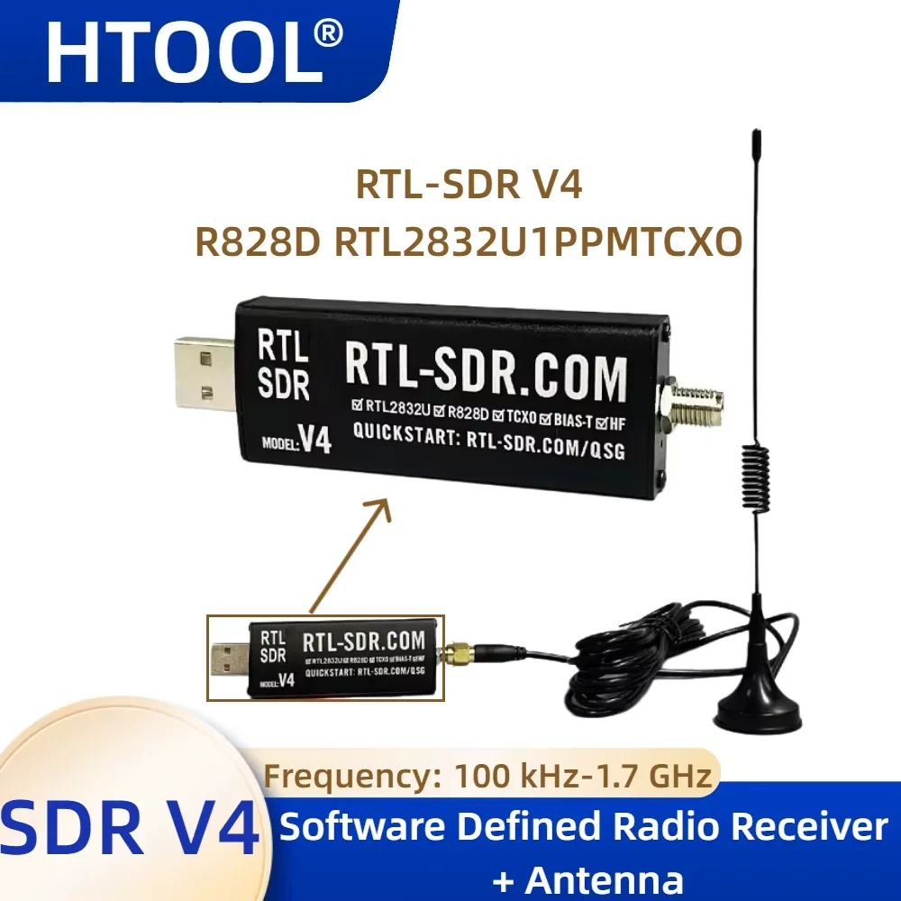 ตัวเลือกสินค้า เครื่องรับสัญญาณวิทยุ SDR V4 พร้อมเสาอากาศ