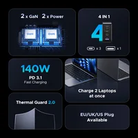 UGREEN 200W Travel GaN Charger PD 3.1 140W QC4.0 3.0 Quick Charge For Macbook Pro Laptops iPhone 17 16 Samsung S25 Xiaomi Tablet - Image 2