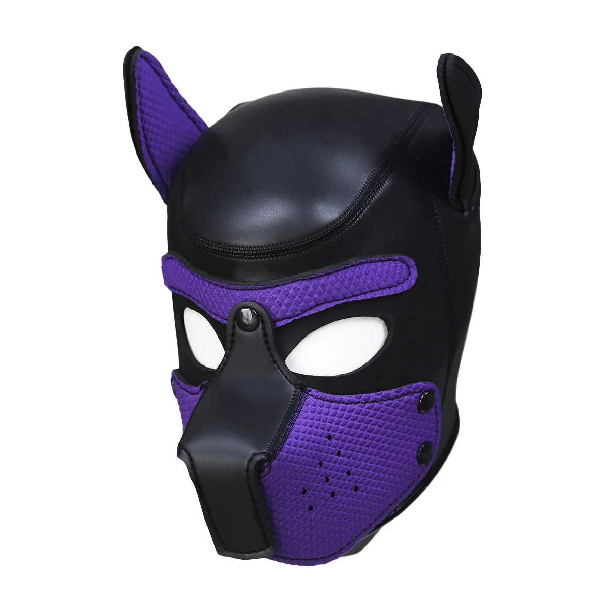 Purple Pup Hood Mask, Removable Mask Puppy Play Hood,Neoprene Cosplay ...
