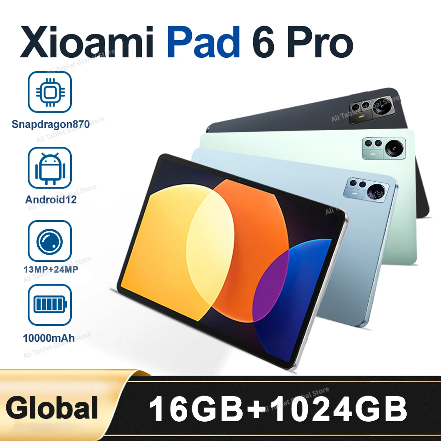 

Original Global Version Pad 6 Pro Tablet Android 16GB+1TB Snapdragon 870 Tablette PC 5G Dual SIM Card or WIFI HD 4K Mi Tab
