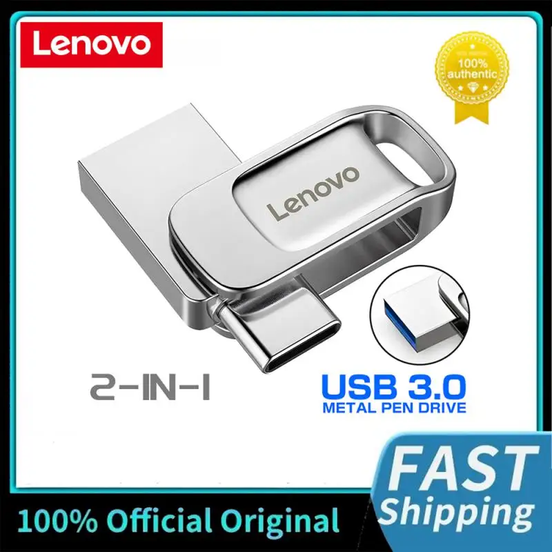 Lenovo Otg Type-C Usb 3.0 Flash Drive 2 In 1 Usb Flash Memory Stick 128Gb Usb Flash Disk 256G Pen Drive 512G Per Telefono Laptop