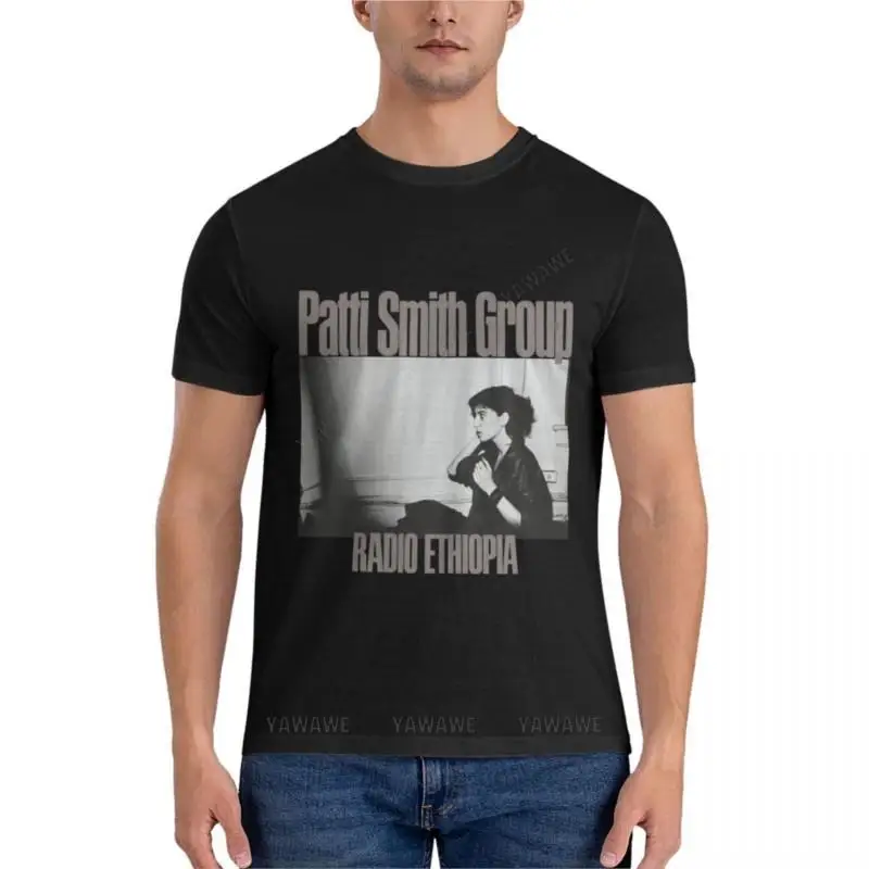 Patti Smith Group, Radio Etiopia Classic T-Shirt Mens T Shirt Manica Corta Tee Mens Abbigliamento Marca T-Shirt Uomo Cotton Teeshirt