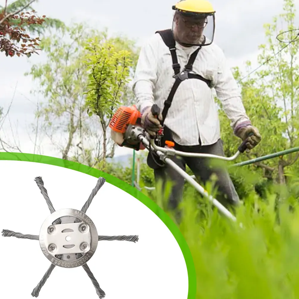 Universal Weed Brush Cutter Head Grass Trimmer Heads Derusting Weeding Wheel for Lawn Mower Steel Wire Wheel Brush Disc grass trimmer head