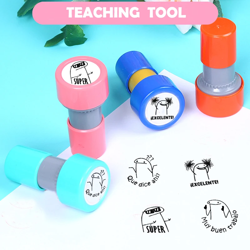 Encourage Stamp Teaching Tools For Kids Primary Student Kindergarden Motivation Gift French Praise Reward Stamps Self-inking Alphabet Stamps Wooden Stamps Brass Stamps Inking Stamps Vintage Silicone Stamps Decorative Stamps Clear Stamps Wax Seal Stamp Children Stamps Childrens Seal Teacher Seal