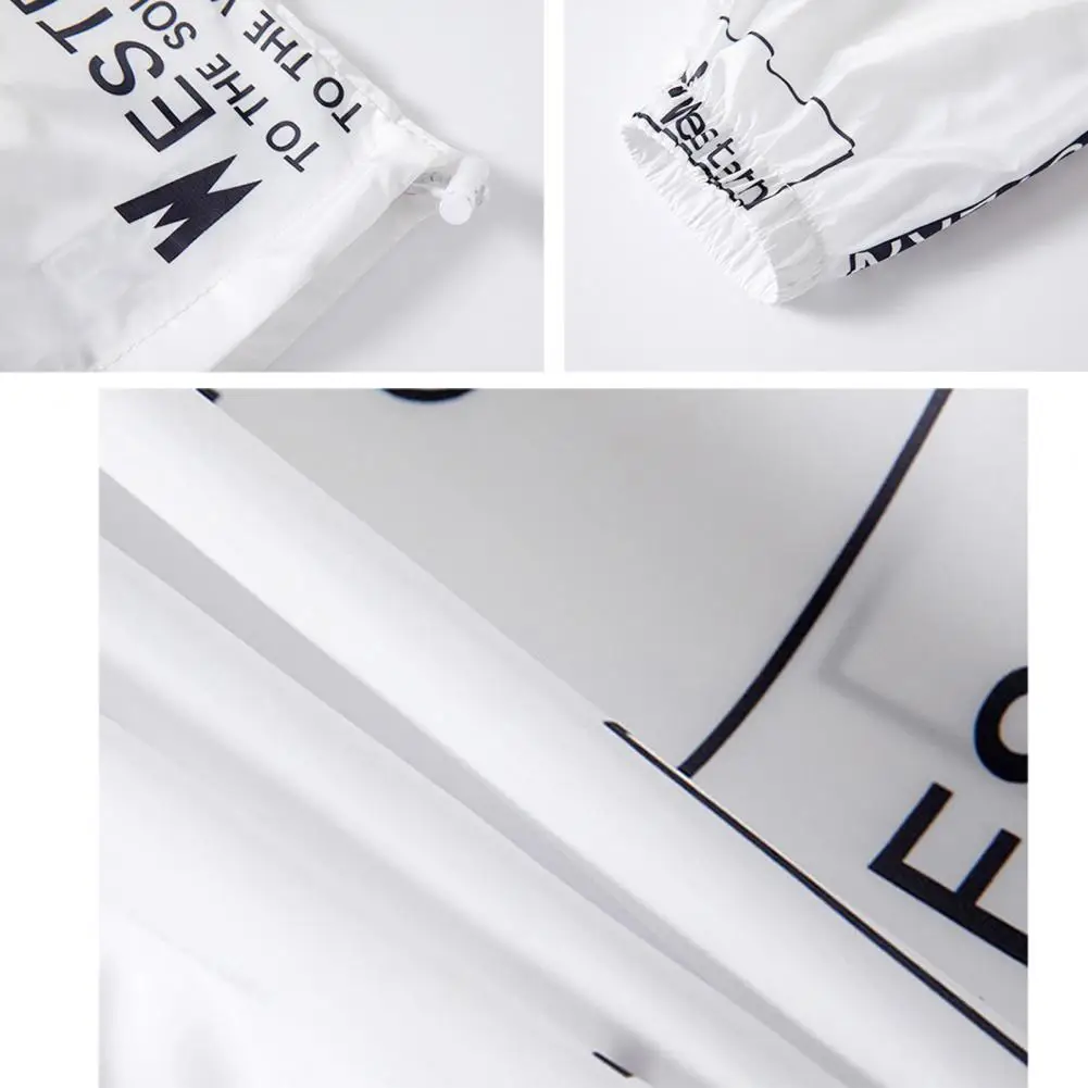 Sun Protection Coat Men's Sun Protection Hooded Jacket with Quick Drying Technology Zipper Placket Letter Print Long for Fishing
