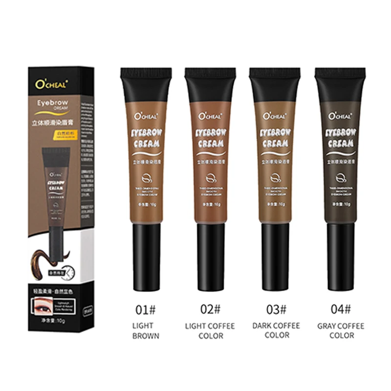 O‘CHEAL Waterproof Eyebrow Gel 4 Color Tint Liquid Cosmetic Enhancers Brow Cream Long-lasting 3D Mascara Cream Makeup With Brush 2