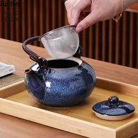 Théière en céramique à faisceau de levage de grande capacité, bouilloire à thé, infuseur à thé avec filtre, ustensiles de brassage créatifs pour la maison, pots simples 2