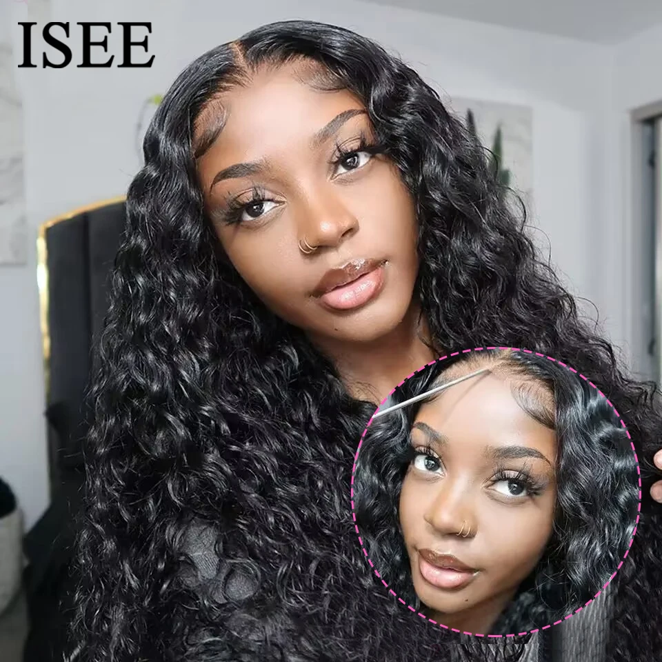 Wear Go Wig ISEE Hair Mongolian Water Wave 7x5 Glueless Preplucked Human Wigs Ready To Go Pre Cut Lace Easy Install HD Lace Wigs main image 1