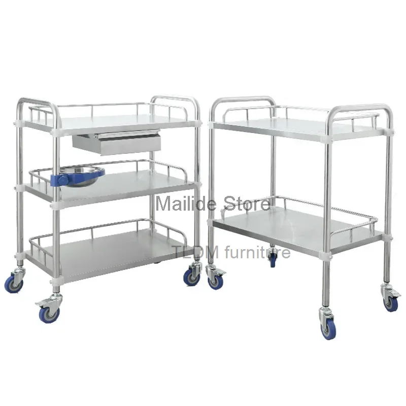 Nordic Stainless Steel Salon Trolley Barber Shop Medical Tool Trolley Minimalist Salon Furniture Hospital Mobile Storage Trolley all in one workstation multi scenario use medical hospital workstation mobile rolling laptop computer medical trolley