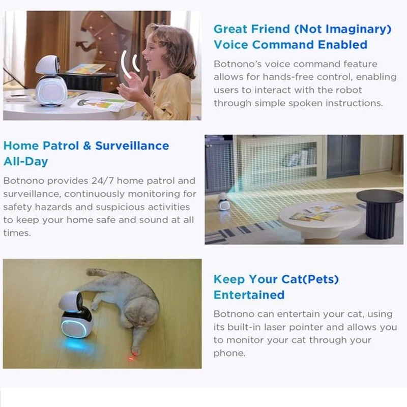 Botnono Intelligent Robot Pet With Security Camera Emotional Ai Interaction Electronic Accompany Pet Robot Companion Kid Customi