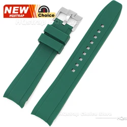 Versatile Silicone Watch Band in 20mm and 22mm Sizes - Durable Rubber Strap - 22mm (Green Silver)