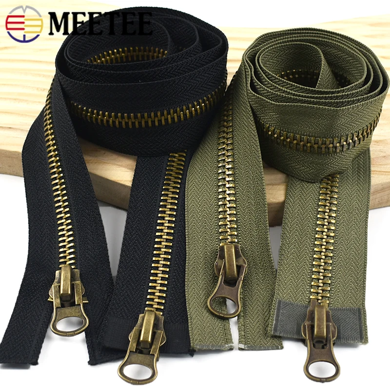 2피스 미티 8 12-120cm 개폐식 금속 지퍼 재킷 다운 더블 슬라이더 지퍼 백팩 교체용 지퍼 재봉 액세서리