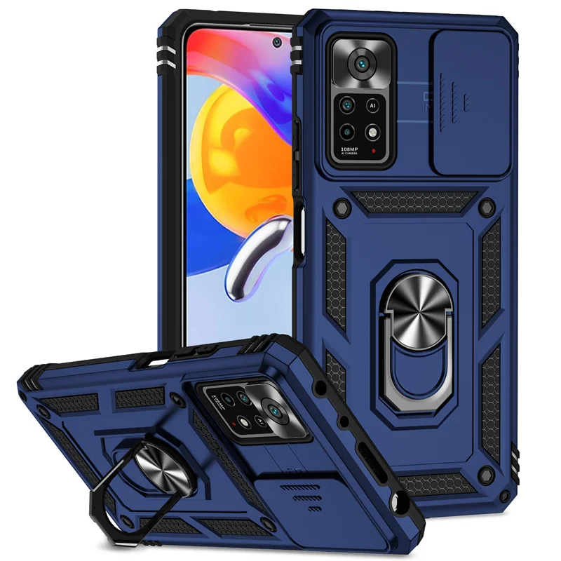 Enhanced Armor Ring Bracket Push Phone Case Cover