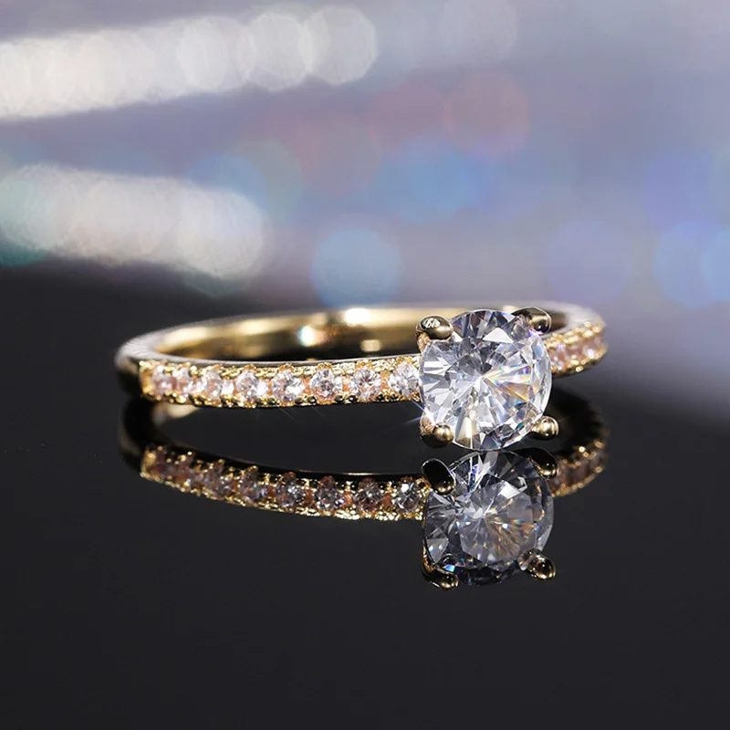 925 Sterling Silver Wedding Engagement Ring for Women Female Romantic Girlfriend Birthday Gift Fashion Crystal Zircon Jewelry 4
