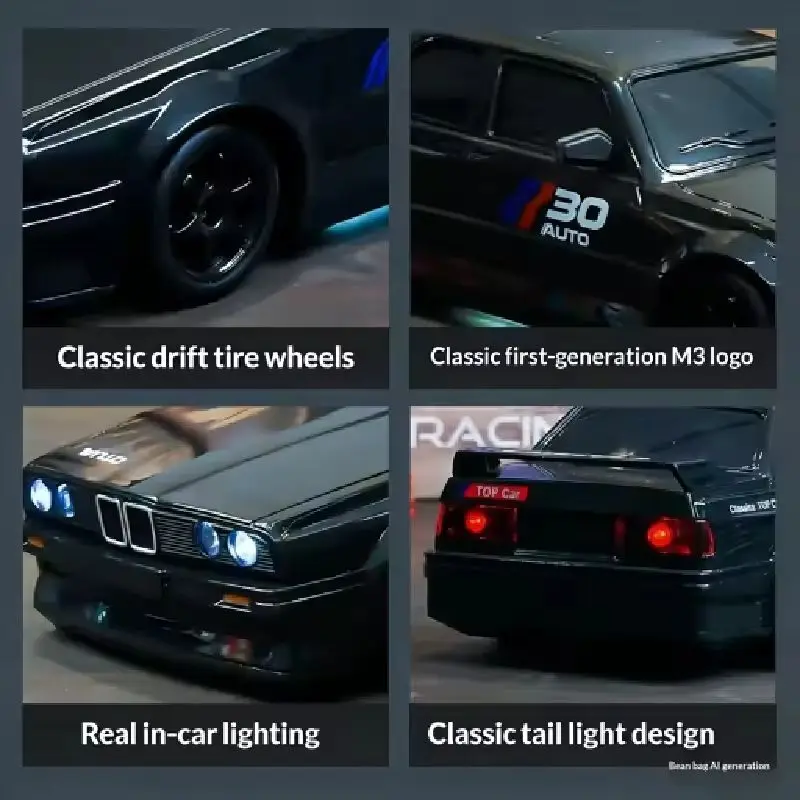 1:24 RC Drift Car – 4WD Remote Control Racing Vehicle with LED Lights, High-Speed Rechargeable Sports Car Toy for Kids & Adults 2