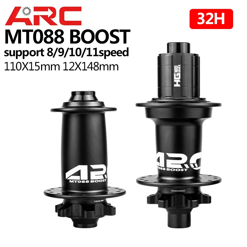 ARC MT088 Boost Hinterradnabe 12x148 mit 6 Sperrklinken, 2 Zähnen, 32 Löchern für MTB-Fahrräder, kompatibel mit HG MS XD 8-12V, Vorderrad 15x110, Hinterrad 12x148mm, Noisy Cube – Detail 1