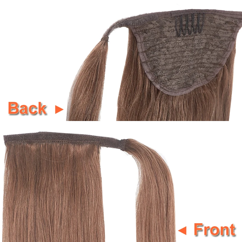 Ponytail Human Hair Extension Addbeauty Straight Horsetail Human Hair for Black Women Human Natural Hairpiece Clip in Drawstring