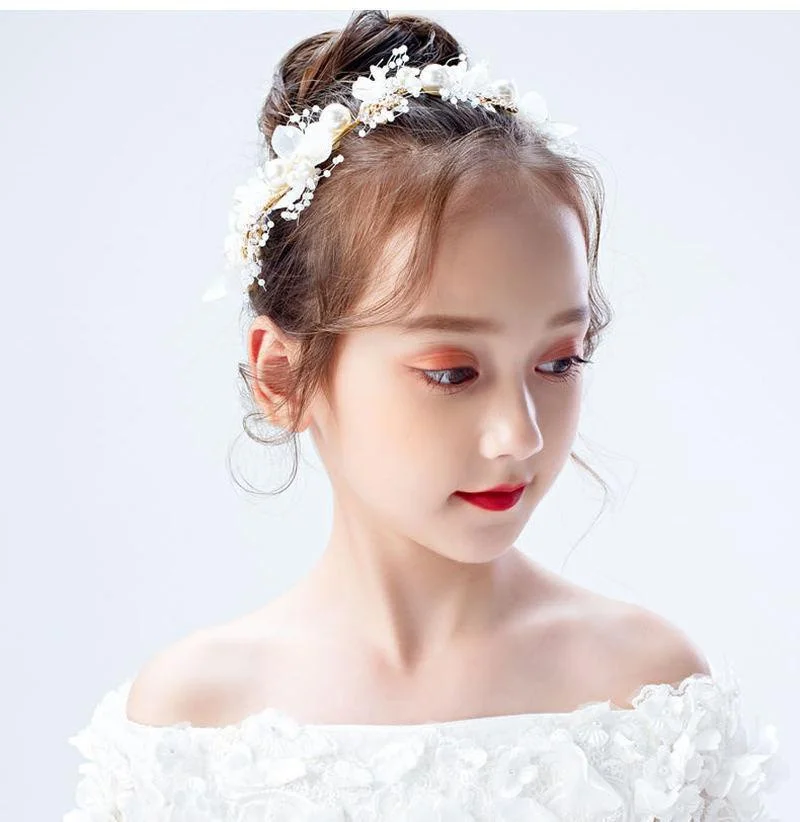 Neue Kinder Kranz Headbreads Prinzessin Tiara Krone Dekoration Braut Brautjungfer Hochzeit Fotografie Urlaub Foto Kopfschmuck – Detail 5