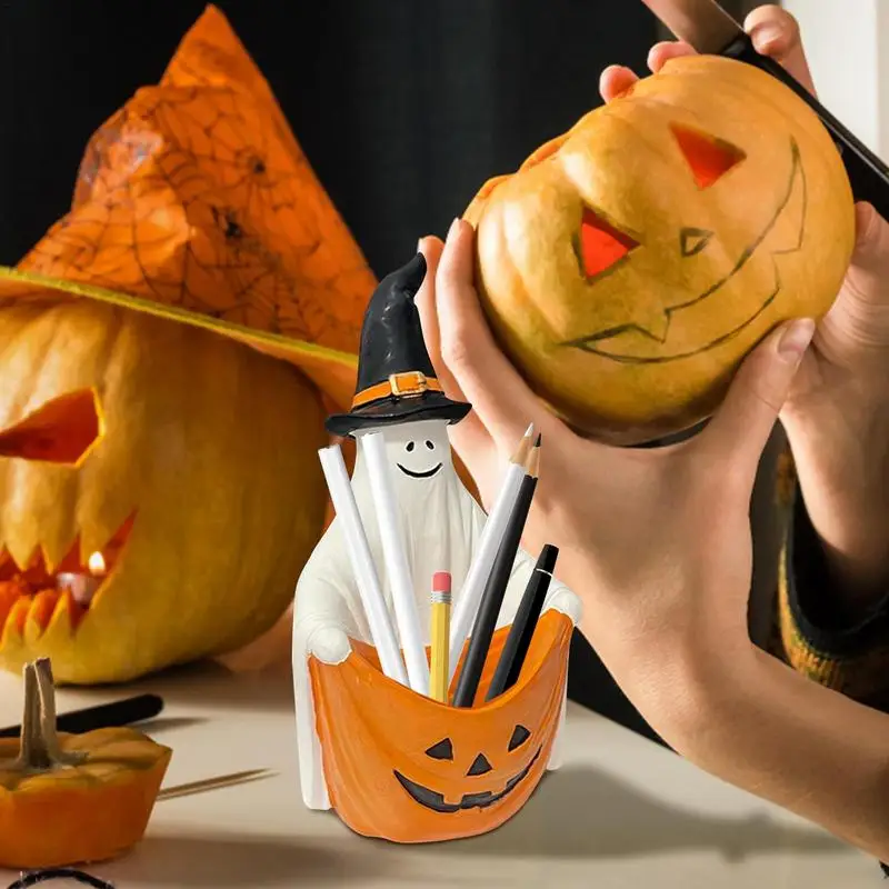 Ghost Planter Ghost Pen Pot Pencil Organizer Halloween Planter Bonsai Plant Holder Flower Pots Desk Supplies Organizer For