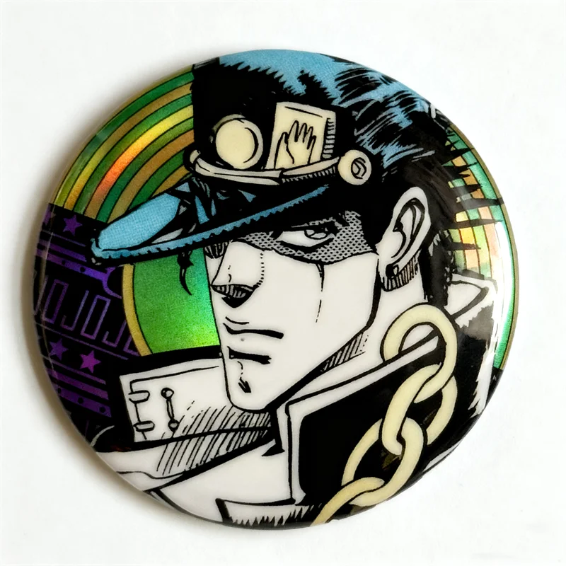 Anime JJBA Kujo Jotaro Kakyoin Pierre Polnareff Stardust Crusaders Cosplay Abzeichen Runde Brosche Figur Rucksack Anstecknadeln Prop – Detail 8